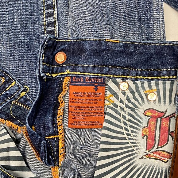 Low Rise Light Distress Jessica Straight Faded Denim Jeans 25 Rock Revival - Picture 15 of 16